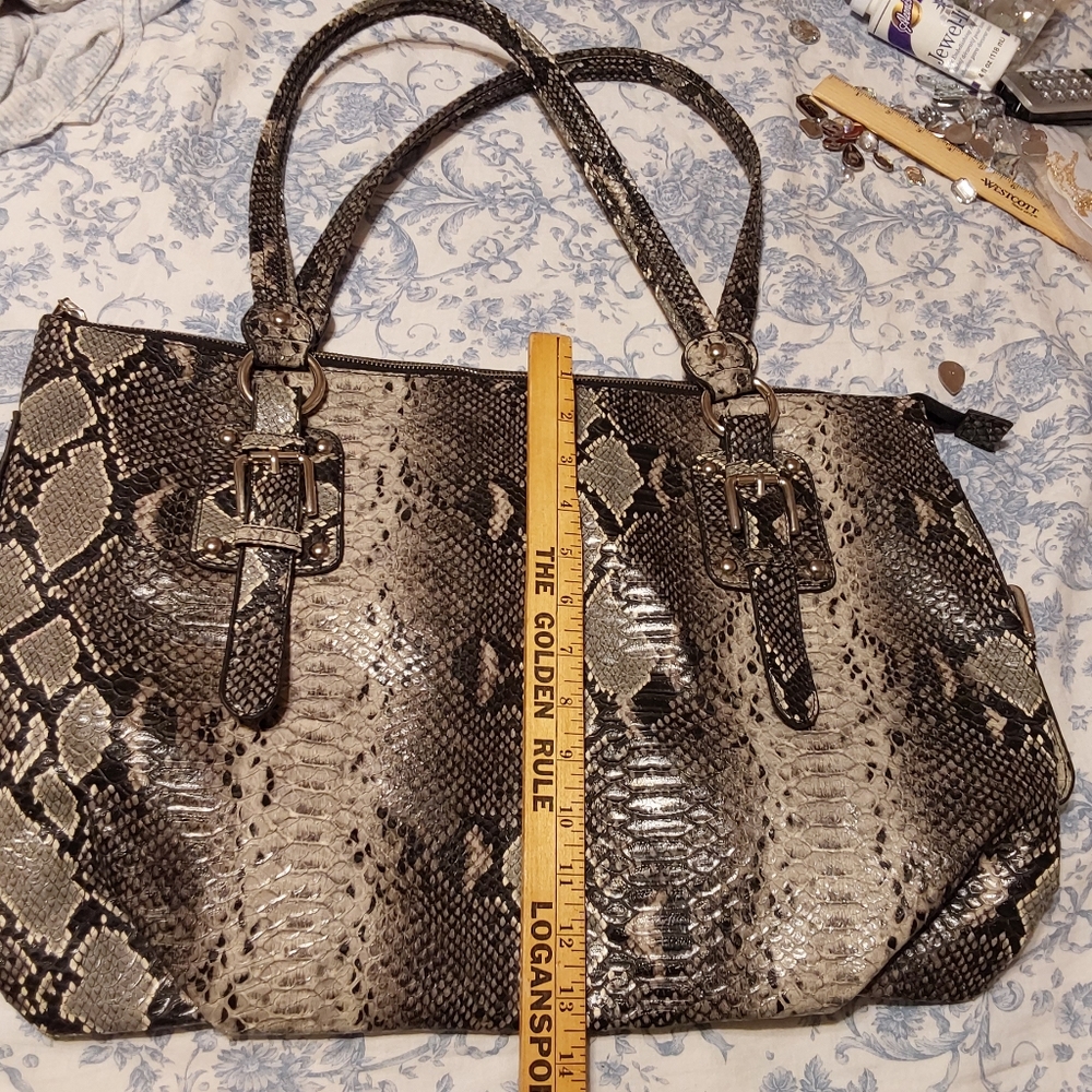 Like New: Python Faux Leather Zippered Bag - image 3